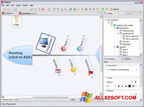 Snimak zaslona XMind Windows XP