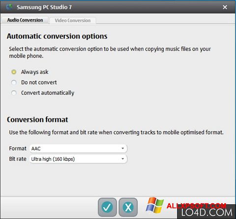 Snimak zaslona Samsung PC Studio Windows XP