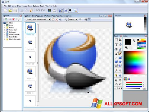 Snimak zaslona IcoFX Windows XP