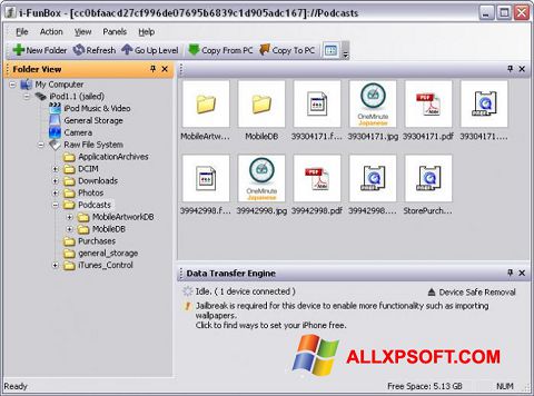 Snimak zaslona iFunBox Windows XP