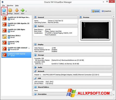 Snimak zaslona VirtualBox Windows XP