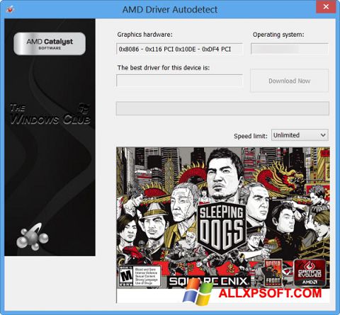 Snimak zaslona AMD Driver Autodetect Windows XP