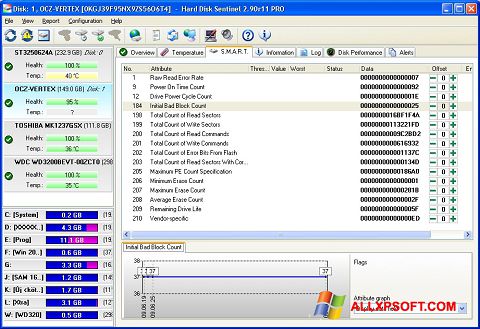 Snimak zaslona Hard Disk Sentinel Windows XP