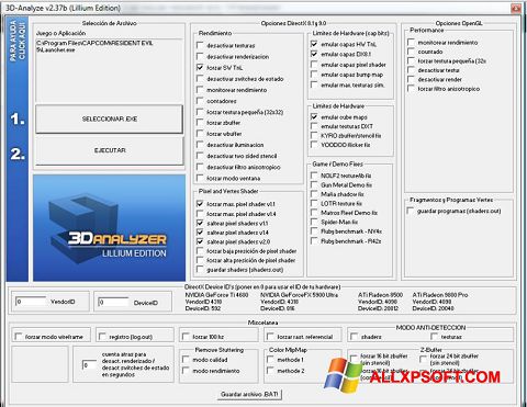Snimak zaslona 3D-Analyze Windows XP