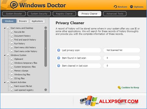 Snimak zaslona Windows Doctor Windows XP
