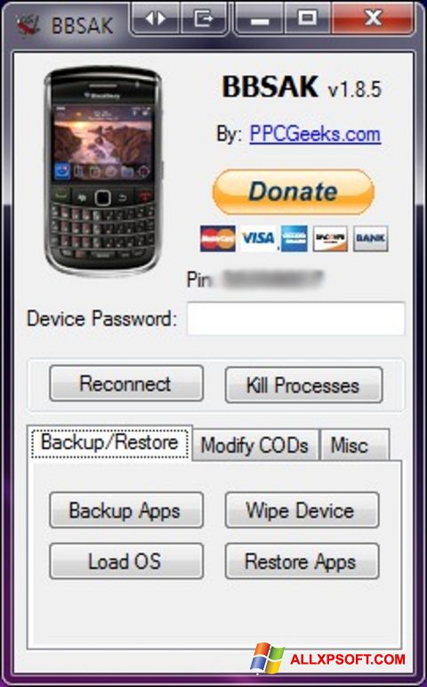 Snimak zaslona BBSAK Windows XP