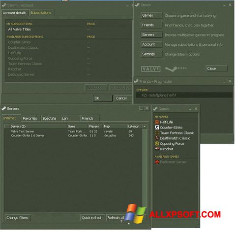 Snimak zaslona Steam Windows XP