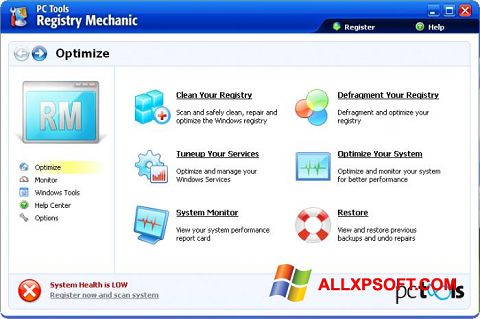 Snimak zaslona Registry Mechanic Windows XP