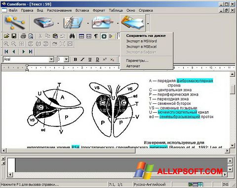 Snimak zaslona CuneiForm Windows XP