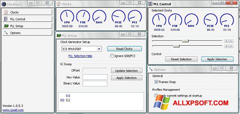 Snimak zaslona ClockGen Windows XP