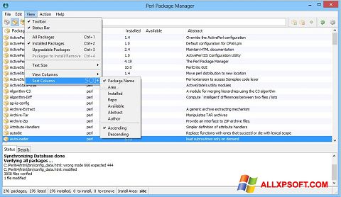 Snimak zaslona ActivePerl Windows XP
