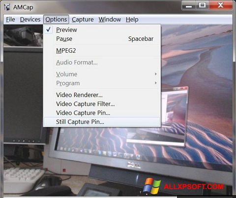 Snimak zaslona AMCap Windows XP