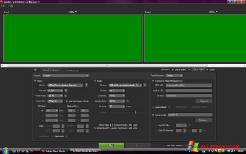 Snimak zaslona Adobe Media Encoder Windows XP