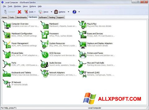 Snimak zaslona SiSoftware Sandra Windows XP