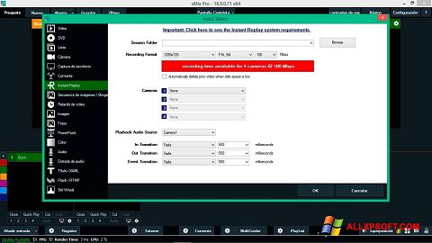 Snimak zaslona vMix Windows XP