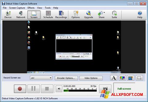 Snimak zaslona Debut Video Capture Windows XP