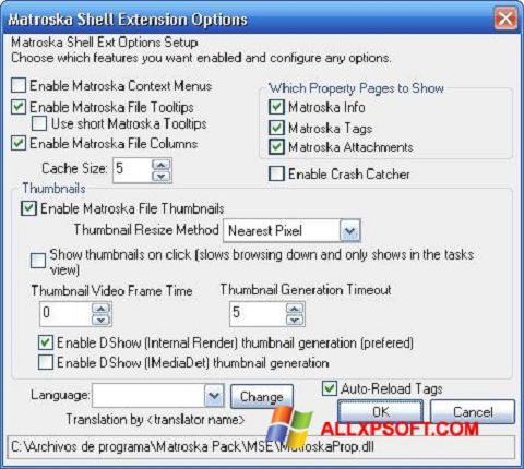 Snimak zaslona Matroska Pack Full Windows XP