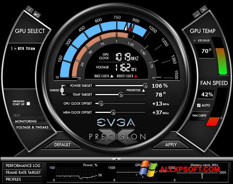 Snimak zaslona EVGA Precision X Windows XP