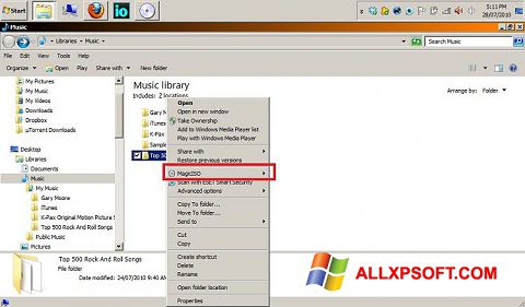Snimak zaslona MagicISO Windows XP