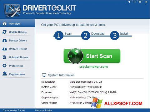 Snimak zaslona Driver Toolkit Windows XP