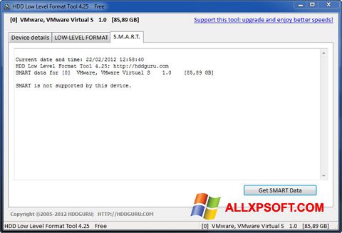 Snimak zaslona HDD Low Level Format Tool Windows XP