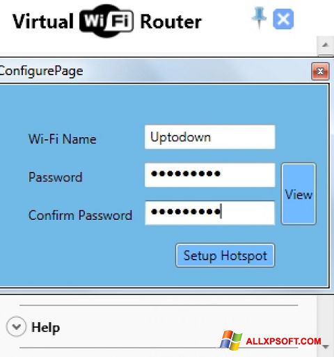 Snimak zaslona Virtual WiFi Router Windows XP