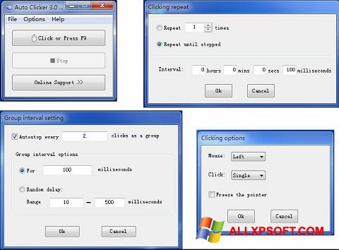 Snimak zaslona GS Auto Clicker Windows XP