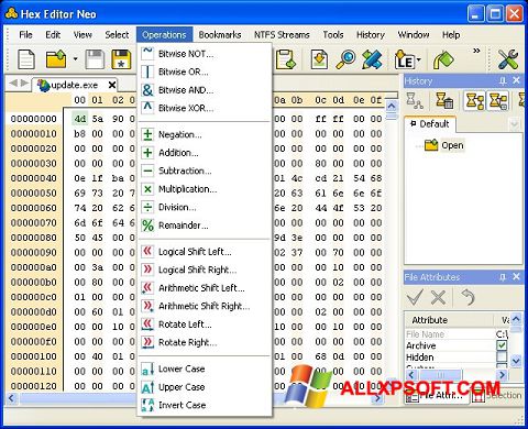 Snimak zaslona Hex Editor Neo Windows XP