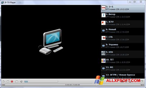 Snimak zaslona IP-TV Player Windows XP