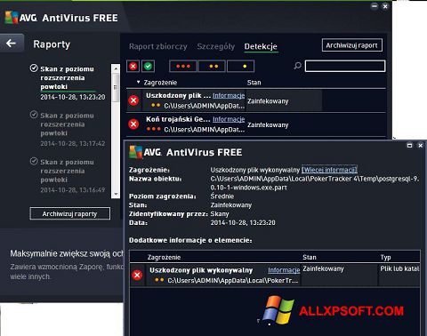 Snimak zaslona AVG AntiVirus Free Windows XP