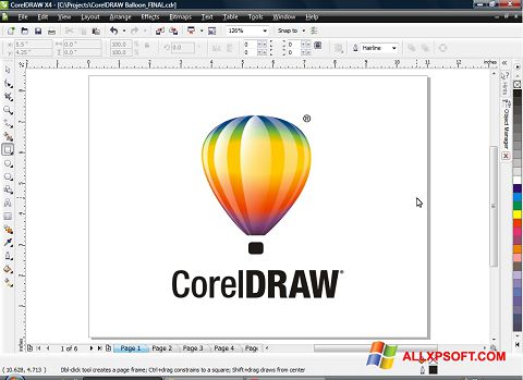 Snimak zaslona CorelDRAW Windows XP