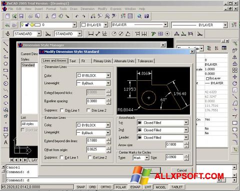 Snimak zaslona ZWCAD Windows XP