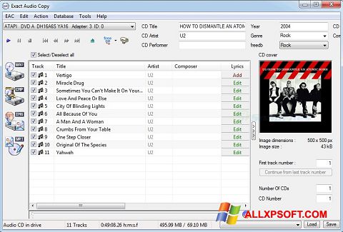 Snimak zaslona Exact Audio Copy Windows XP