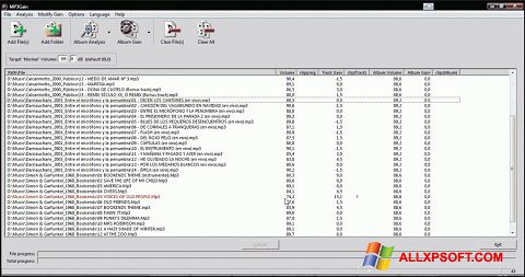 Snimak zaslona MP3Gain Windows XP