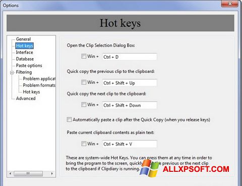 Snimak zaslona Clipdiary Windows XP