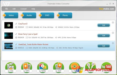 Snimak zaslona Freemake Video Converter Windows XP