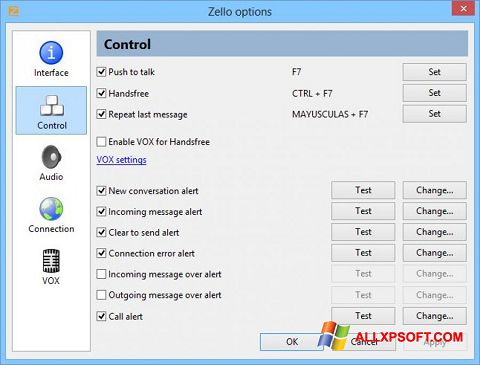 Snimak zaslona Zello Windows XP
