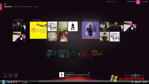 Snimak zaslona Zune Windows XP