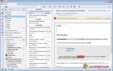 Snimak zaslona Opera Mail Windows XP