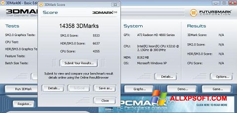 Snimak zaslona 3DMark06 Windows XP
