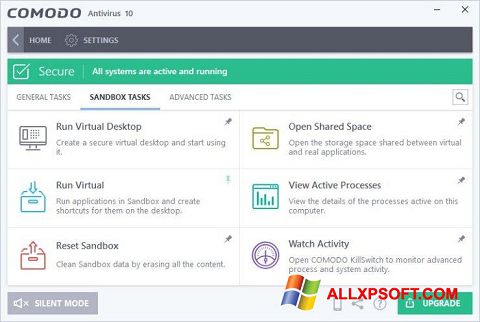Snimak zaslona Comodo Antivirus Windows XP