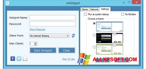 Snimak zaslona mHotspot Windows XP