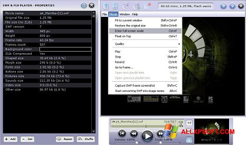 Snimak zaslona FLV Player Windows XP
