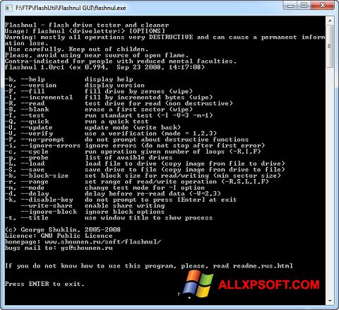 Snimak zaslona Flashnul Windows XP