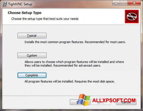 Snimak zaslona TightVNC Windows XP