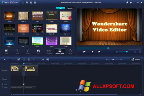Snimak zaslona Wondershare Video Editor Windows XP