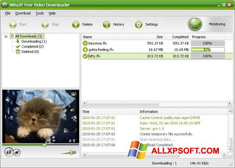 Snimak zaslona Free Video Catcher Windows XP