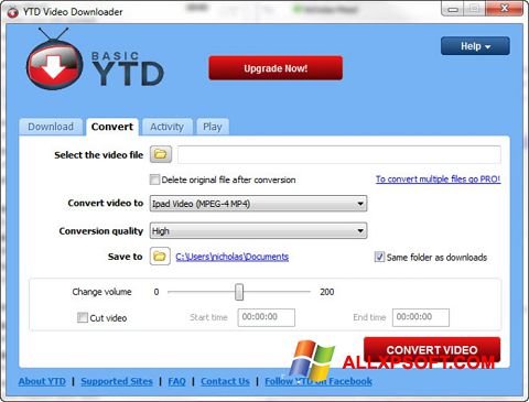 Snimak zaslona YTD Video Downloader Windows XP