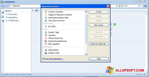 Snimak zaslona Lingoes Windows XP