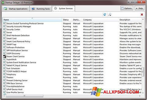Snimak zaslona Startup Delayer Windows XP